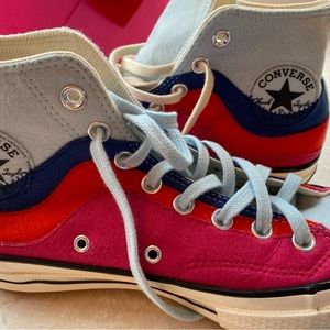 Converse Chuck 70 High Top Felt starlight blue red sneakers